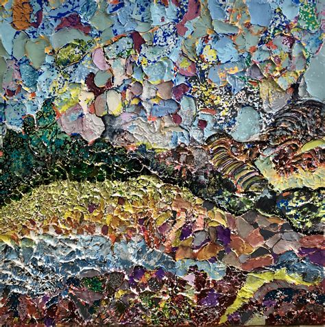 Ellman Puzzling Landscape 24×24 2018 Acrylic And Modeling Paste On