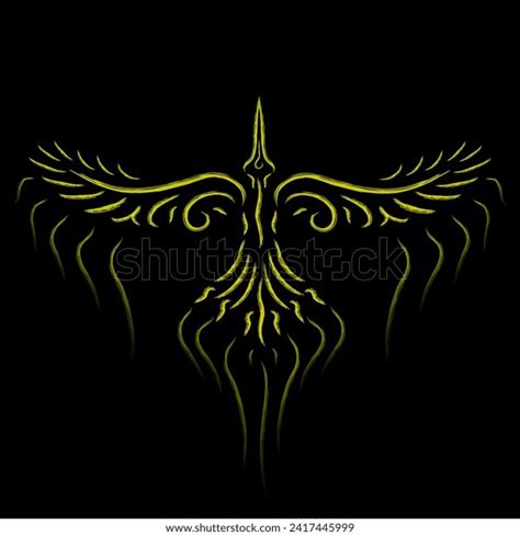 Phoenix Bird Risen Ashes Fire Bird Stock Illustration 2417445999