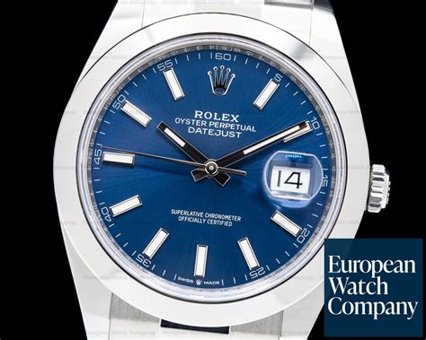 Rolex Datejust Blue Stick Dial Ss Oyster