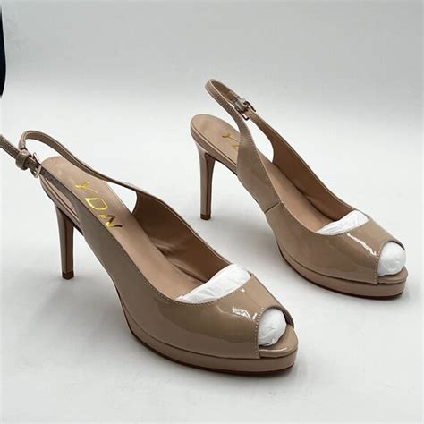 Ydn Shoes Ydn Nude Sexy High Heels Pumps Peep Toe Platform Block Slingback Dress Shoes