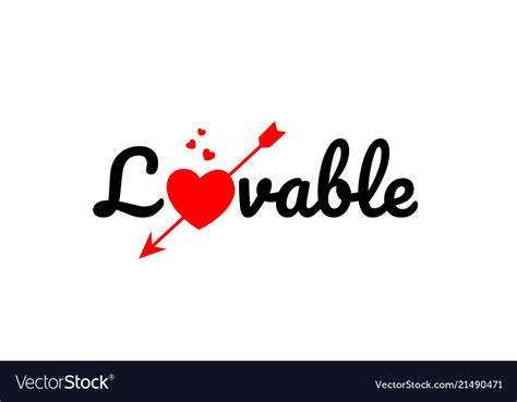 Lovable Word Text Typography Design Logo Icon Vector Image