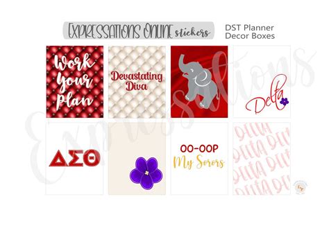 Delta Sigma Thetadelta Personal Plannerplanner Decor Boxes Etsy