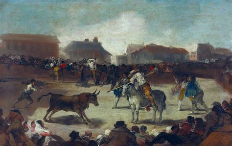 A Village Bullfight Painting by Francisco Goya - Fine Art America