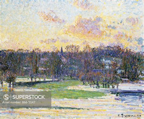 Flooded Sunset Inondation Soleil Couchant Pissarro Camille