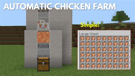 Minecraft Bedrock Easy Automatic Chicken Farm Tutorial Mcpe Xbox Ps4 Nintendo Switch Windows