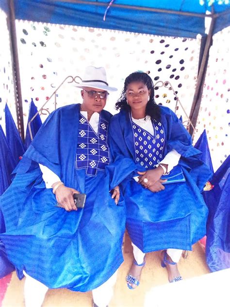 Nigerian couple wears matching Agbada for their traditional wedding