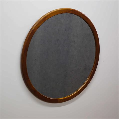 1960s Circular Teak Wall Hanging Mirror Mark Parrish Mid Century Modern