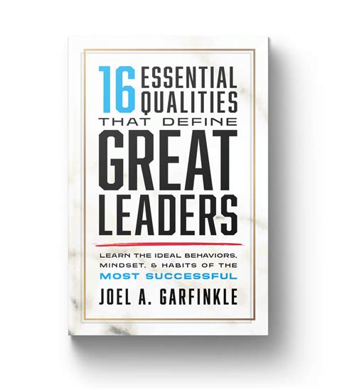 Qualities Of Great Leaders Book Joel Garfinkle