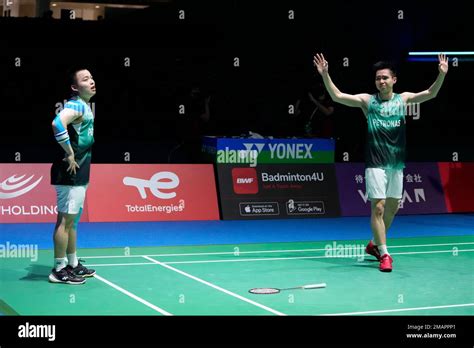 Malaysia S Aaron Chia Left And Soh Wooi Yik Celebrate After Defeating