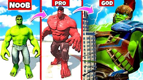 UPGRADING NOOB GREEN HULK INTO GOD GREEN HULK IN GTA 5 GOD HULK VS HULK