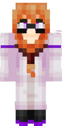 Ender Hybrid Girl In White, Purple, and Black Villager Attire And Black Glasses | Nova Skin