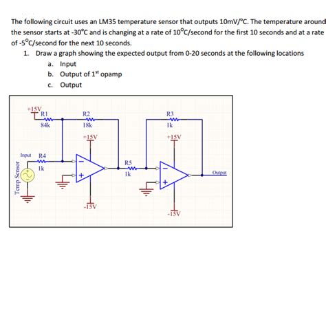 Solved The following circuit uses an LM35 temperature sensor | Chegg.com