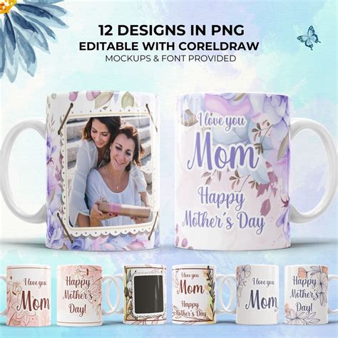 Happy Mothers Day Mug Template With Picture Mug Wrap Design Dia De