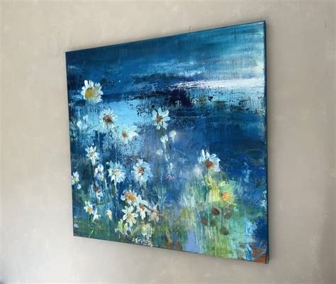 Flowers In Blue Painting By Hennie Van De Lande Saatchi Art