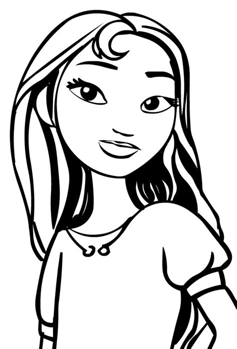 Drawing of Lucky Prescott (face) di Spirit Riding Free coloring page