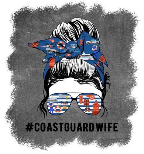 Messy Bun Coast Guard Wife Usa Military Wife Military Etsy