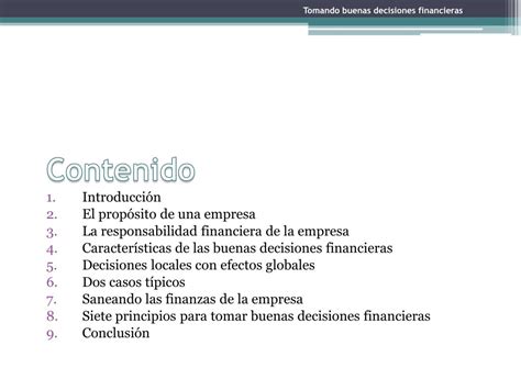 Ppt Tomando Buenas Decisiones Financieras Powerpoint Presentation