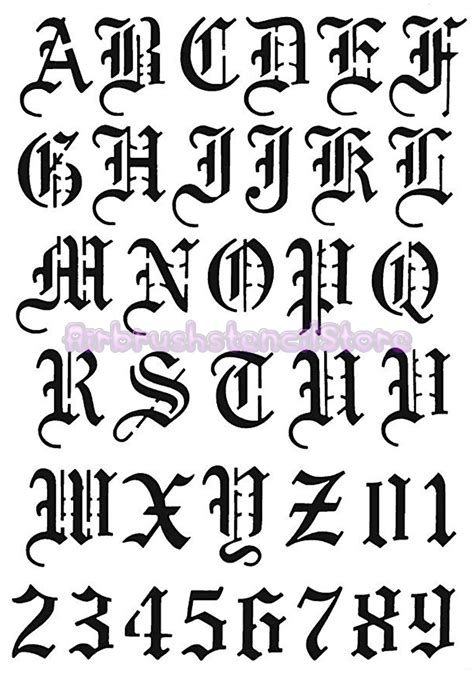 Alphabet Stencil Airbrush Art Stencil Available In 2 Sizes Mylar Ships