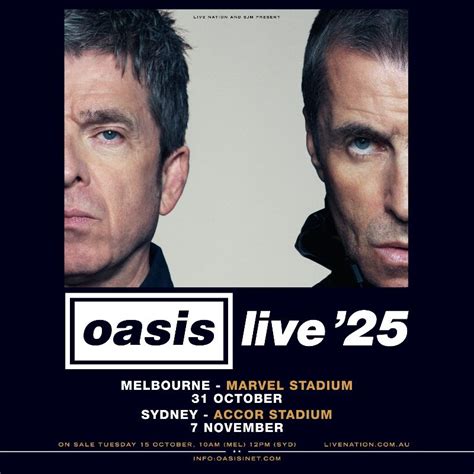 OASIS ANUNCIAN SUS CONCIERTOS AUSTRALIANOS DE SU GIRA 2025 PyD