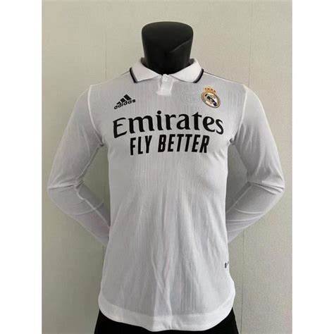 Real Madrid Soccer Jersey Home Long Sleeve Replica 2022 23 Player