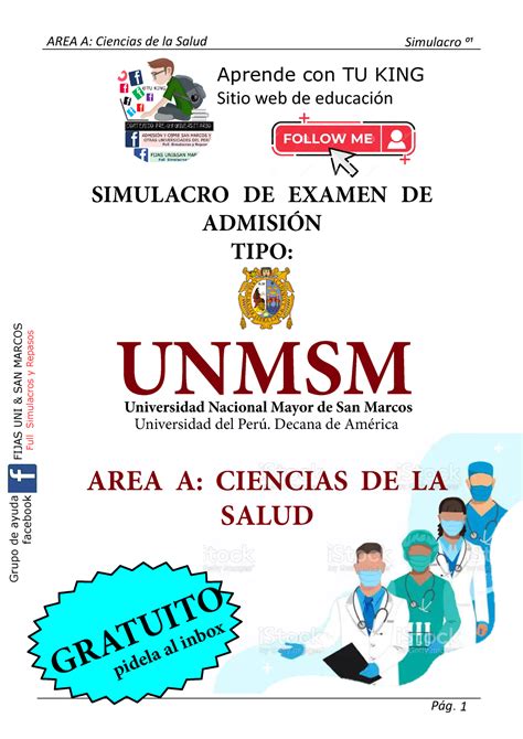 Simulacro Unmsm Area A Fijas Uni San Marcos Full