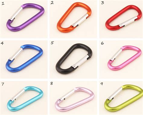 D Shaped Aluminum Carabiner Carabiner Backpack Clips Mini Carabiner