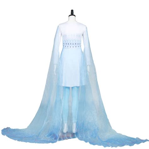 Disney Frozen 2 Elsa Ahtohallan Höhlenkönigin Weiß Blue Gown Cosplay