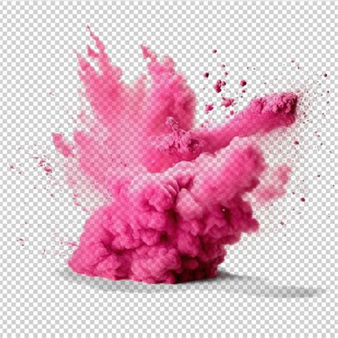 Psd B B Explosion De Poudre Rose Isol Sur Fond Transparent Hd Png