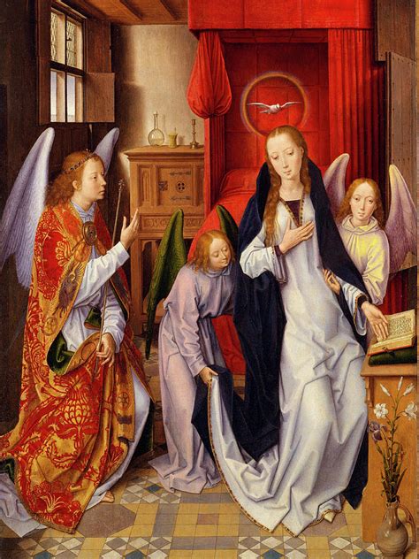 The Annunciation High Resolution Digitally Enhanced Painting By Hans