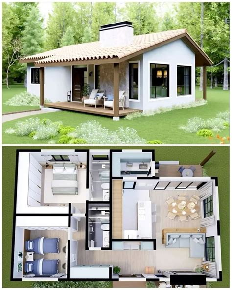 Pin By Fanny Lemus On Planos Hogar Small House Blueprints Farm Style