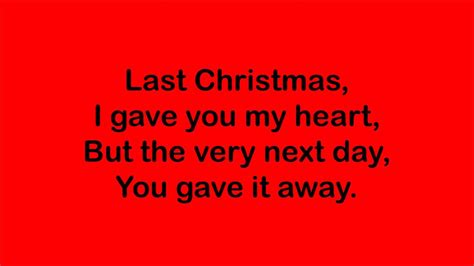 Lyrics Last Christmas Wham Youtube