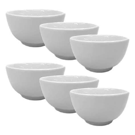 Conjunto Tigelas Ml Porcelana Branca Para Feijoada Sopa Caldos