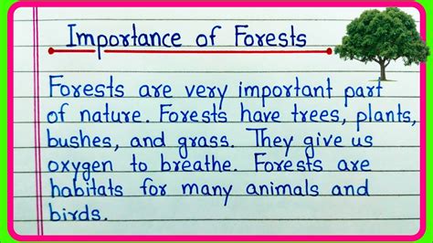 Importance Of Forests Essay Writing Paragraph On Importance Of