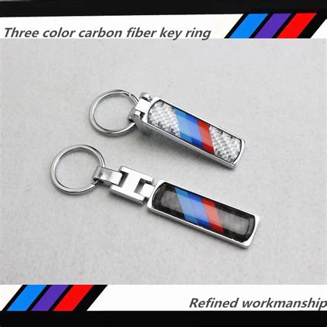 1 Pcs Metal Carbon Fiber Car Keychain For BMW M Power X1 X3 X4 X5 X6