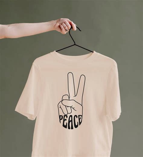 Hand Peace Tshirt Line Drawing Shirt Love Tshirt Vintage Peace Shirt