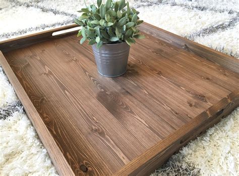 Rustic Wooden Ottoman Tray Ottoman Tray Wooden Tray Rustic Etsy