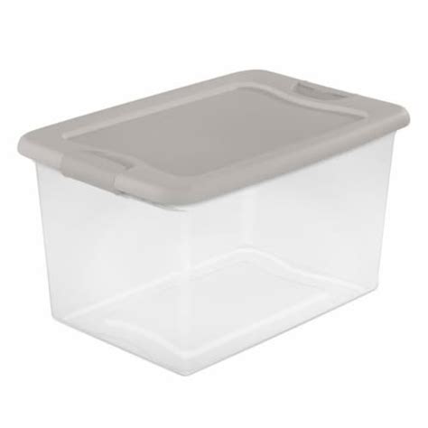 Sterilite 64 Quart Clear Latching Storage Container Box Grey Pumice 6