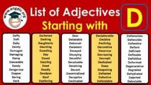 positive adjectives that start with d Archives - EngDic