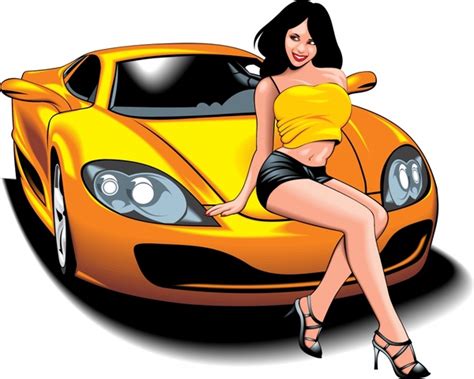 Vector Cartoon Sexy Sports Car Vectors Graphic Art Designs In Editable Ai Eps Svg Format Free