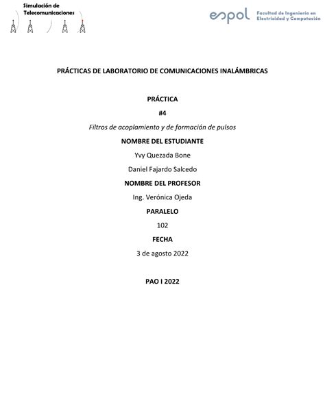 Practica Yvy Quezada Daniel Fajardo Telecomunicaciones Prcticas De