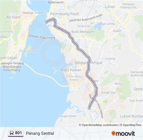 801 Route Schedules Stops Maps Penang Sentral Updated