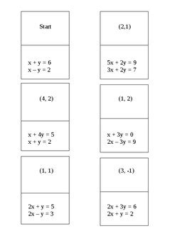 Systems Of Equations Dominoes By YayMath Teachers Pay Teachers