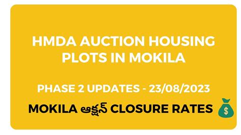 Mokila Phase II Land Auction CLOSURE 72000 Per Square Yard HMDA