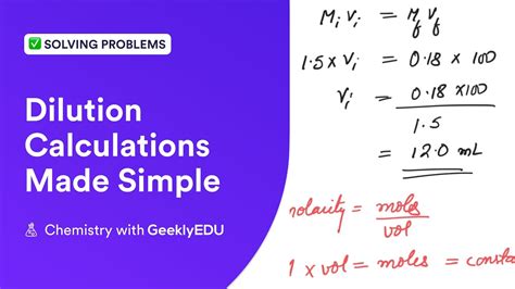 GeeklyHub Dilution Of Solution Dilution Calculations Problems