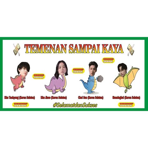 Jual banner lucu / wisuda / ulang tahun / sidang design pecel dino ...