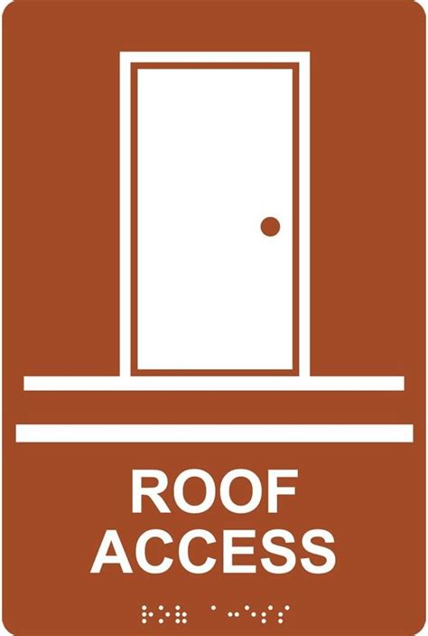 Amazon ADA Roof Access Braille Sign RRE 975 WHTonCanyon Exit Roof