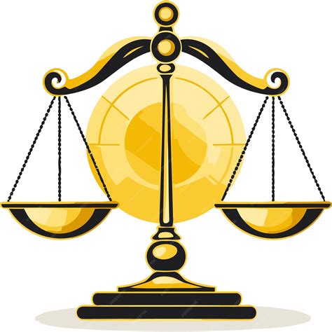 A Golden Scale Of Justice With A Round Stylized Symbol In The Center