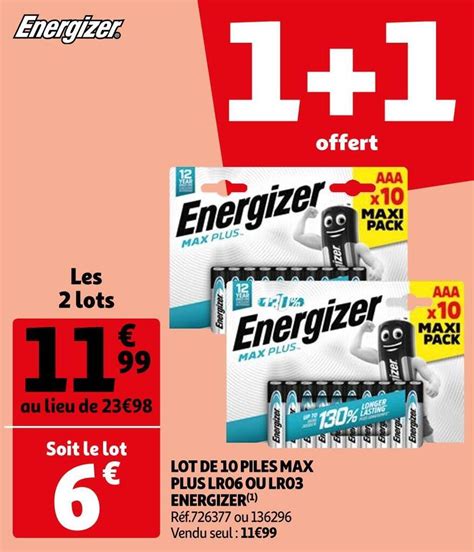 Promo Energizer Lot De 10 Piles Max Plus Lr06 Ou Lr03 Chez Auchan