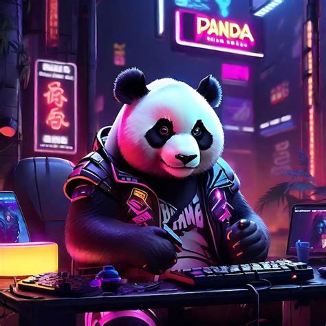 Premium Photo Gaming Panda Ai