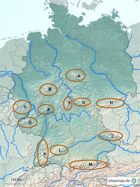 Stepmap Deutsche Gebirge Lernkarte Landkarte F R Deutschland